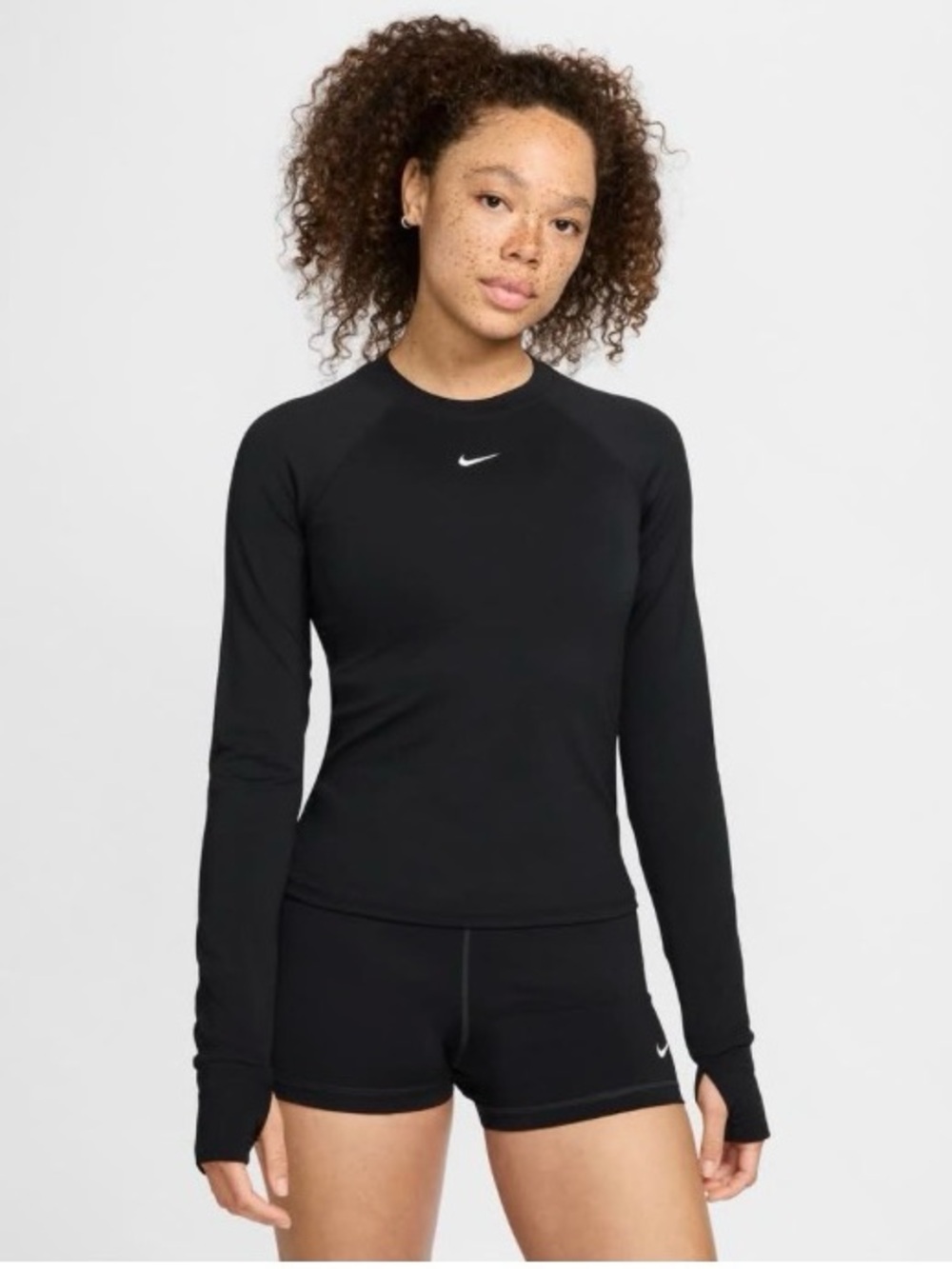 Nike black long sleeve slim fit top
